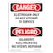 Signmission Safety Sign, OSHA, 10" Height, Rigid Plastic, Electrician Only Do Not Service Spanish OS-DS-P-710-VS-1737 - alternate 1